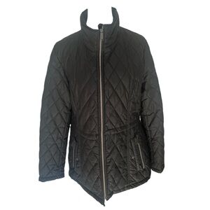 London Fog Women’s black quilted, puffer jacket size medium